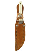 Colonial Providence Mini Bowie Knife - Original Sheath - Vintage Collectible — front view