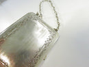 Antique c1915 Mirrored Coin Purse with Calling Card & Coin Holder Silver Toned Vintage Early Century Chain Mirror 1900s