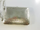 Antique c1915 Mirrored Coin Purse with Calling Card & Coin Holder Silver Toned Vintage Early Century Chain Mirror 1900s