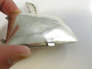 Antique c1915 Mirrored Coin Purse with Calling Card & Coin Holder Silver Toned Vintage Early Century Chain Mirror 1900s