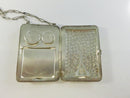 Antique c1915 Mirrored Coin Purse with Calling Card & Coin Holder Silver Toned Vintage Early Century Chain Mirror 1900s