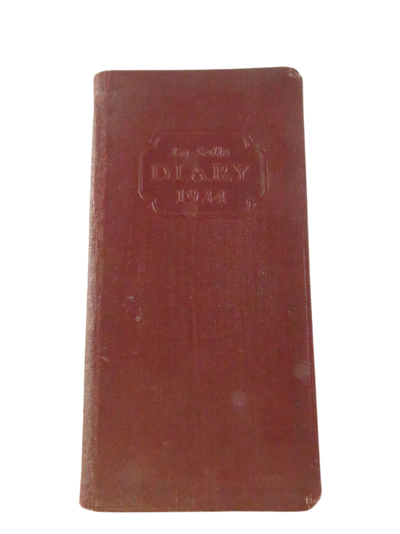 1934 La Salle Diary - Pocket Calendar Book - World Maps - Milwaukee WI — front view
