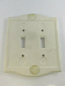 Santa Barbara Ceramic Design 1994 Floral 2-Gang Toggle Switch Plate T.L.B. USA pottery artisan double switch cover botanical
