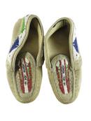 Vintage Beaded Moccasins - Painted Accents - c1950s - Unknown Tribe — front view