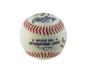 Rawlings Official Ball International League baseball front panel with Randy Mobley facsimile signature and brown marker autograph