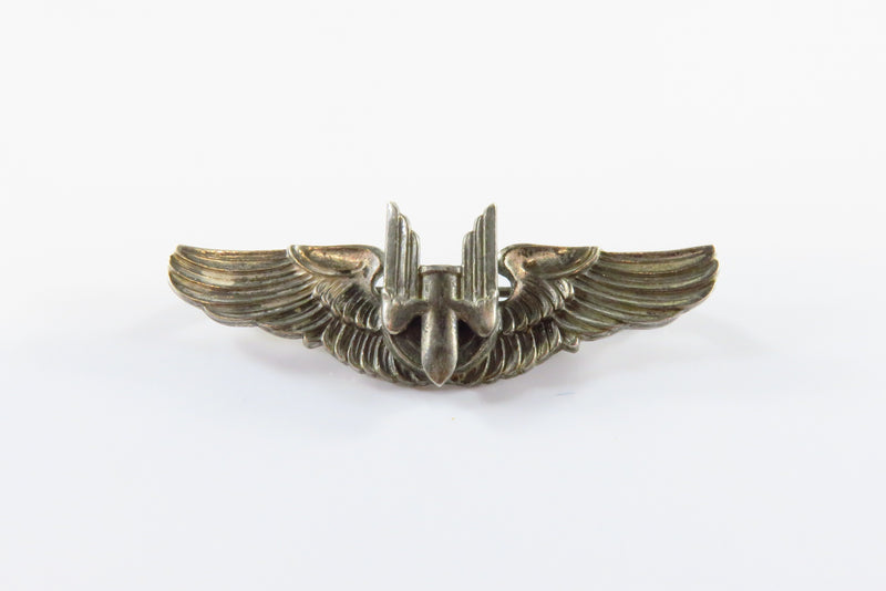 Vintage Sterling silver US Army Air Force Aerial gunner Wings 2"