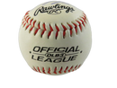 Rawlings Official League OLB3 baseball front panel with red stitching and printed Rawlings logo