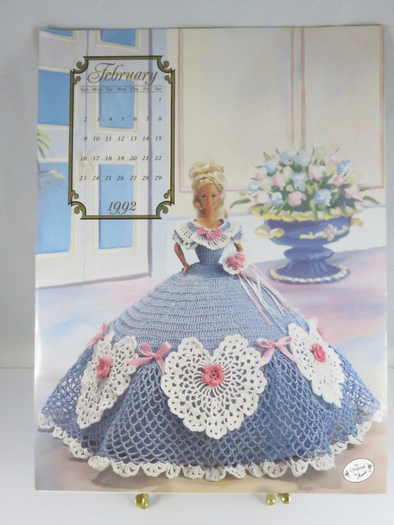 Vintage Miss February 1992 Crochet Pattern - Annie's Attic - Barbie Doll Dress — front view