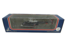 Boxed White Rose Cleveland Indians Bell JetRanger diecast helicopter shown through front window
