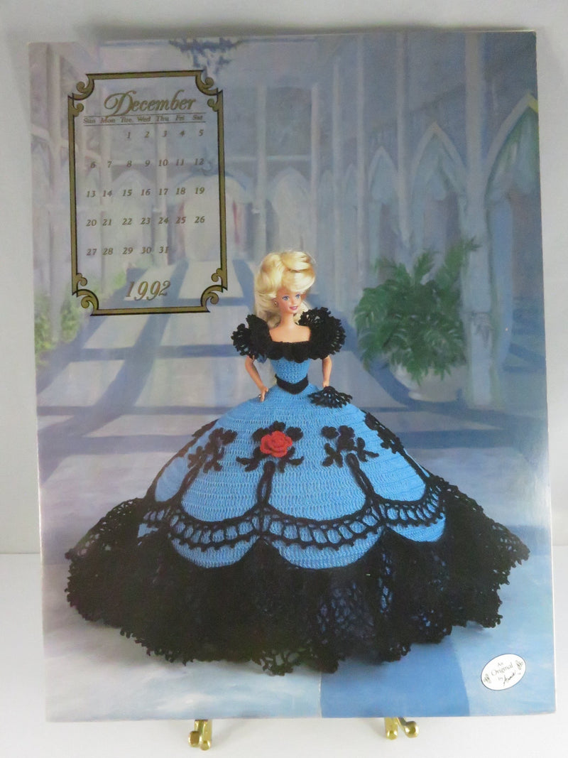 Vintage Miss December 1992 Crochet Pattern - Annie's Attic - Barbie Doll Dress — front view