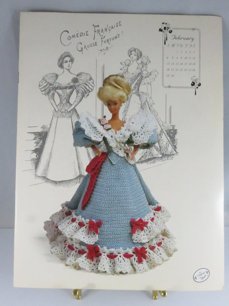 Vintage Miss February 1994 No. 7702 Crochet Pattern - Annie's Attic - Barbie Doll Dress — front view