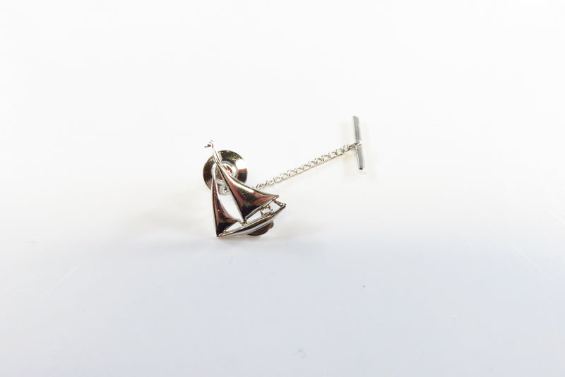 Vintage Sterling Silver Sail Boat Tie Pin Tie Tack by BA Ballou