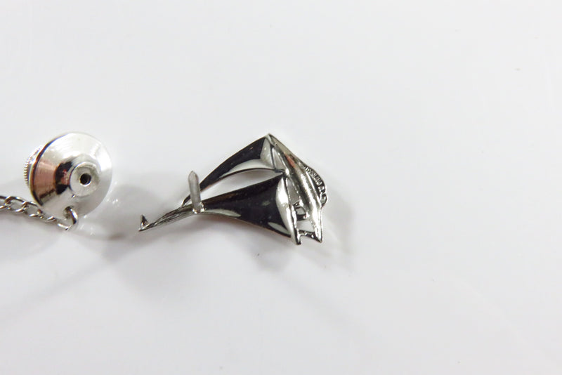 Vintage Sterling Silver Sail Boat Tie Pin Tie Tack by BA Ballou