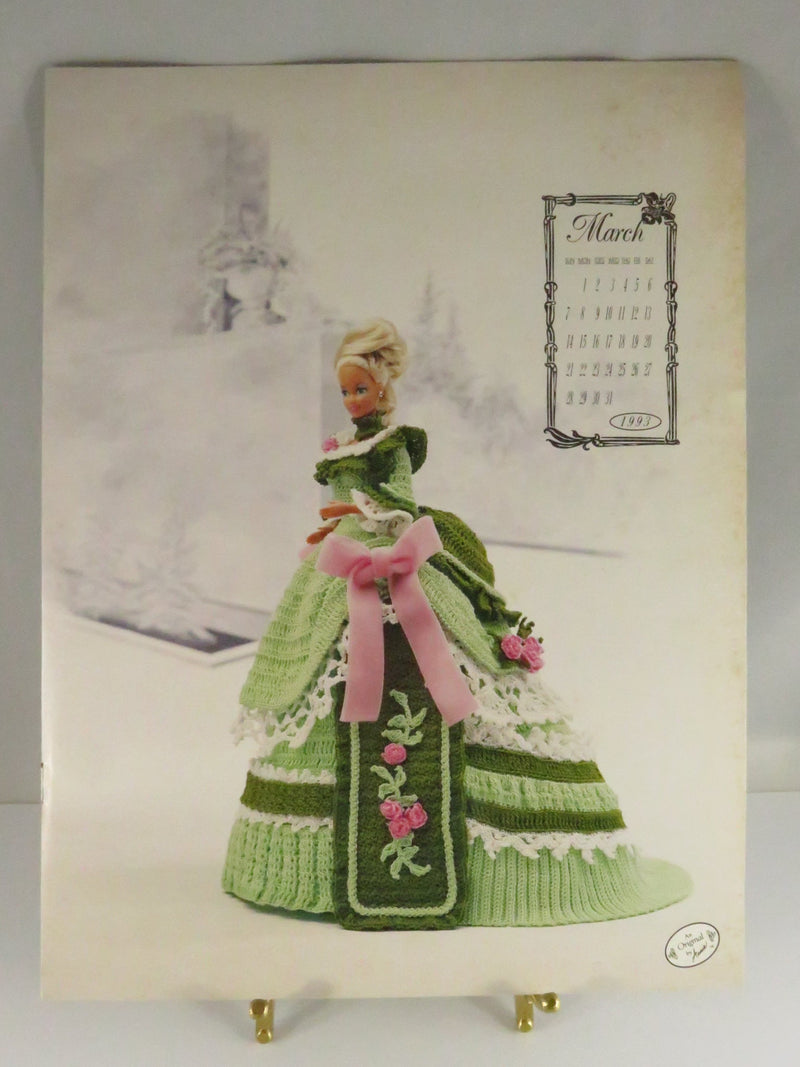 Vintage Miss March 1993 No. 7603 Crochet Pattern - Annie's Attic - Barbie Doll Dress — front view