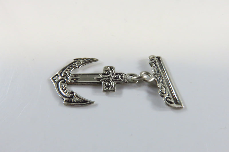 Unusual Antique Sterling Anchor Medal No Ribbon No Pin Navy Style Medal
