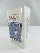 Close view of the foil-wrapped bottom end of the Winston Select Lights cigarette pack