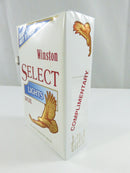 Angled back and side view of sealed Winston Select Lights Box pack with Two Pack Proof graphic