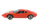 Left-side view of red Hot Wheels Racebait 308 die-cast car with blackwall wheels and hood shield decal.