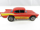 Hot Wheels Flying Colors '57 Chevy Red 1:64 Die-Cast Car 1977-78 Hong Kong Blackwall series scale enamel tampo yellow