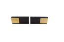 Vintage Destino Onyx Gold Filled Cufflink Set Hinged Post With Bullet Back — Gold — front view