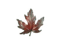 Copper Maple Leaf Brooch - Painted Vintage Pin - Nature Jewelry - Autumn Brooch — front view