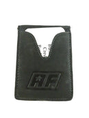 Vintage American Freightways Leather Card Holder - Black - New Old Stock - AF Logo — front view