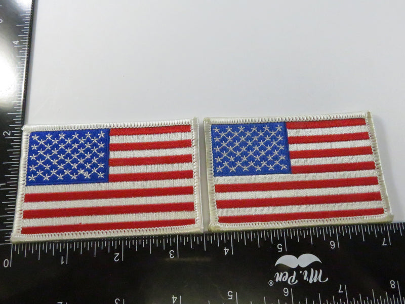 Vintage American Flag Patches - Defunct Trucking Uniform - 2 Pieces - 3.5"