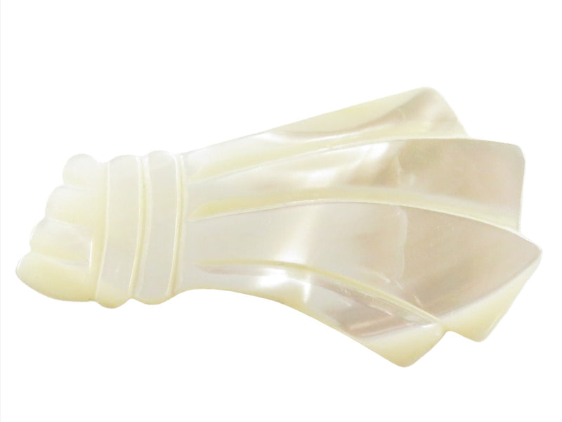 Carved Shell Art Nouveau Style Mano Figa Fist Form Brooch Mother of Pearl Carved — brooch • Pearl — front view