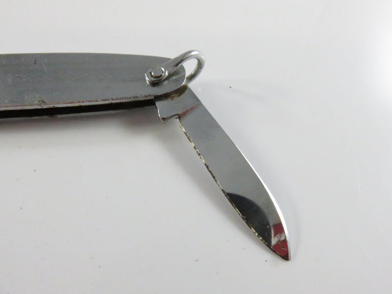 Vintage Keychain Pen Knife FOB - Silver Tone - Textured - 3" - Needs Cleaning