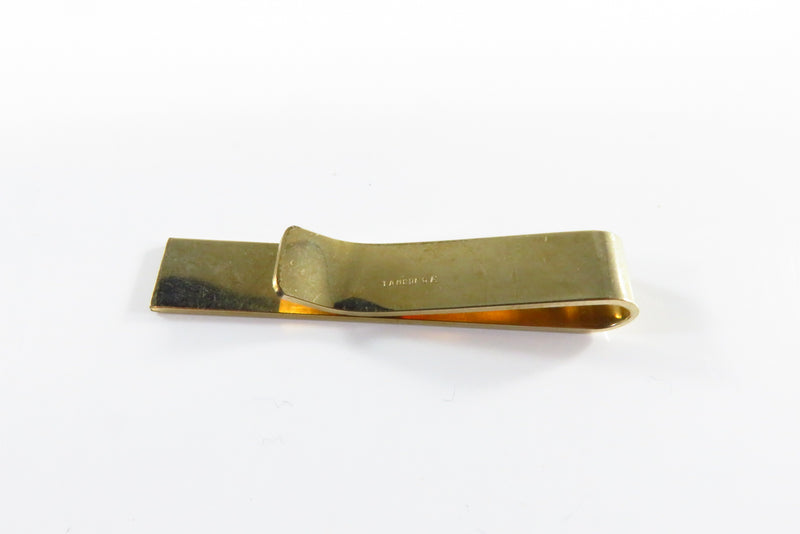 La Mode Gold Filled Polished & Etched Tie Clip Tie Bar Clasp Vintage