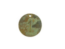 Vintage Brass "1" Key Fob - Locker/Tool Tag - 1.5" - Worn Condition — front view