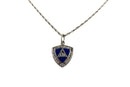1968 Drexel Evening College Sterling Blue Enamel Pendant with 18" 925 Chain — Sterling Silver, Silver — front view