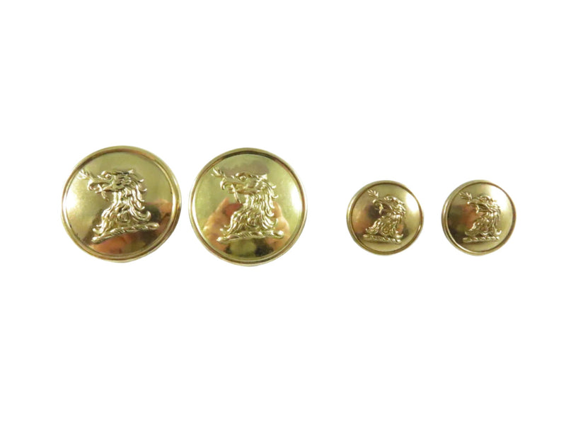 Antique Pitt & Co. Griffin Crest Livery Buttons - Scottish Design - Set of 4 — front view