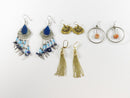 Grouping of 4 Pairs Costume Earrings Ear Wire Dangle Designer Samuel Burch & Art — Earrings • Pearl — front view