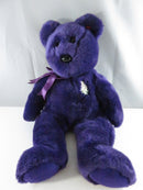 Ty Beanie Buddies Princess Diana Memorial Bear 14 Inch Purple Plush 1998 Collection Oakbrook Illinois embroidered white