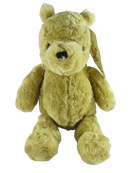 Front view of Gund Classic Pooh Winnie the Pooh golden curly plush bear with attached hang tag