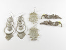 Grouping of 3 Pairs of Boho Chandelier Style Costume Earrings Pierced Ears — Earrings • Silver — front view