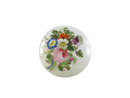 Georgian Porcelain Ointment Makup Jar - Hand Painted Floral - 1 3/4" - French Style — front view
