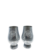 Glencairn Whisky Glass Camp Southern Ground Branded Whisky Glasses Pair with Travel Case crest etched custom-etched
