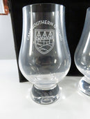 Glencairn Whisky Glass Camp Southern Ground Branded Whisky Glasses Pair with Travel Case crest etched custom-etched