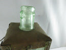Swedish Handarbete Musical Liquor Decanter Lantern Green Glass Copper Cage Sweden bottle square molded wind-up music