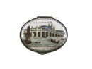 c1780 George III Enamel Patch Box - "A London Gift" Westminster Bridge - Rare — Enamel — front view