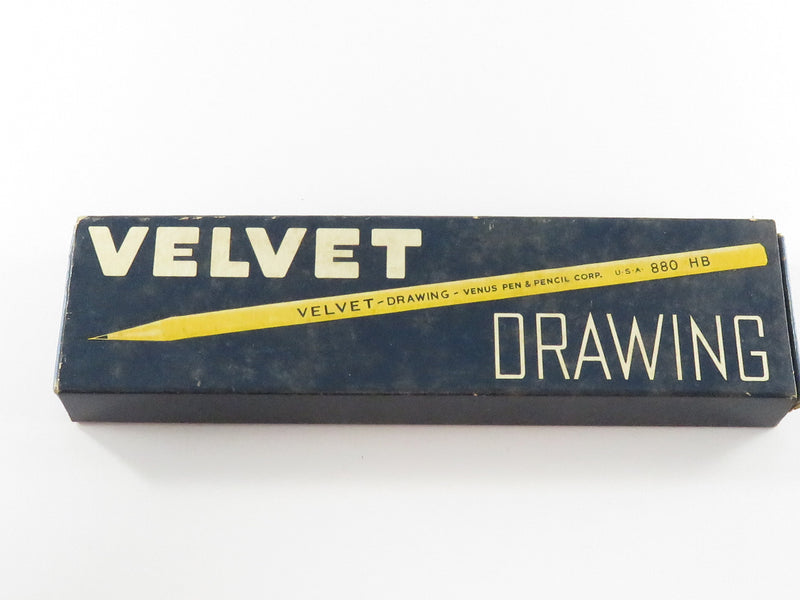 Vintage Advertising Velvet Drawings Box 880 HB With Mixed Group of Pencils