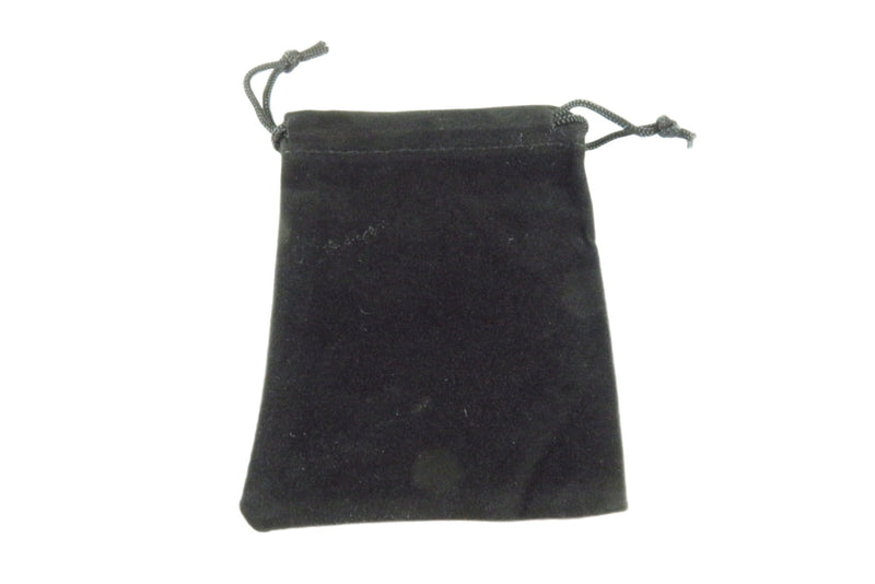 3" x 4" Black Velvet Pouch, Jewelry Gift Bag, Necklace Pouch, Pocket Watch Pouch — front view