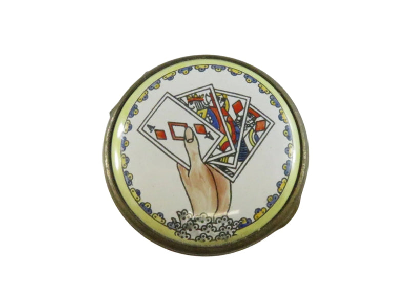 Malcyon Days Trinket Box - Playing Cards - Bilston & Battersea Enamels - London