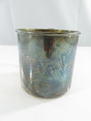 1881 Rogers Lilac Time Silver Plate Child's Cup c. 1957 Gold Wash Interior Beta Sigma Phi Engraved Oneida engraving