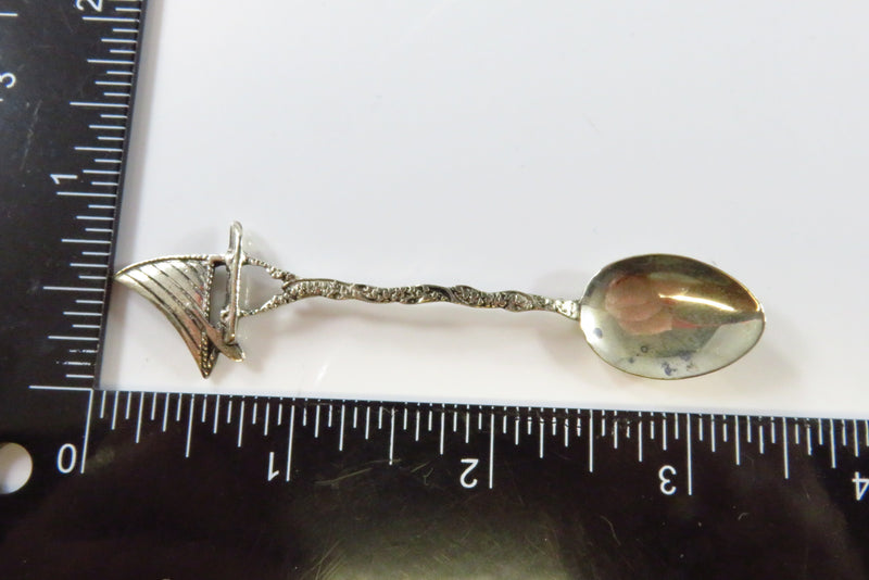 Sailboat Design 833 Silver Brazilian Demitasse Coffee Baby Diminutive Spoon