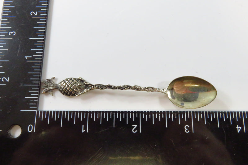 Pineapple Design 833 Silver Brazilian Demitasse Coffee Baby Diminutive Spoon