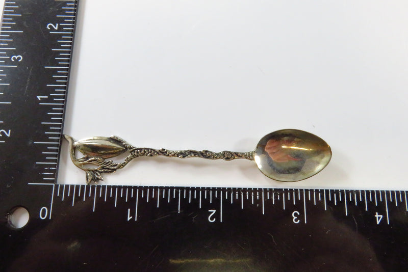 Papaya Fruit Design 833 Silver Brazilian Demitasse Coffee Baby Diminutive Spoon