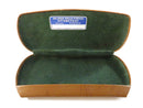 1950s Dr. John Mills Powell Galax VA Brown Faux Leather Eyeglass Case with Blue Ridge Optical Slip Virginia optometrist